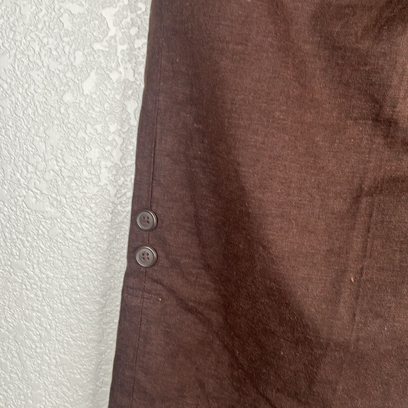 Dalia Collection Brown Linen Blend Cropped Wide Leg Pants Size 8P - Picture 5 of 6